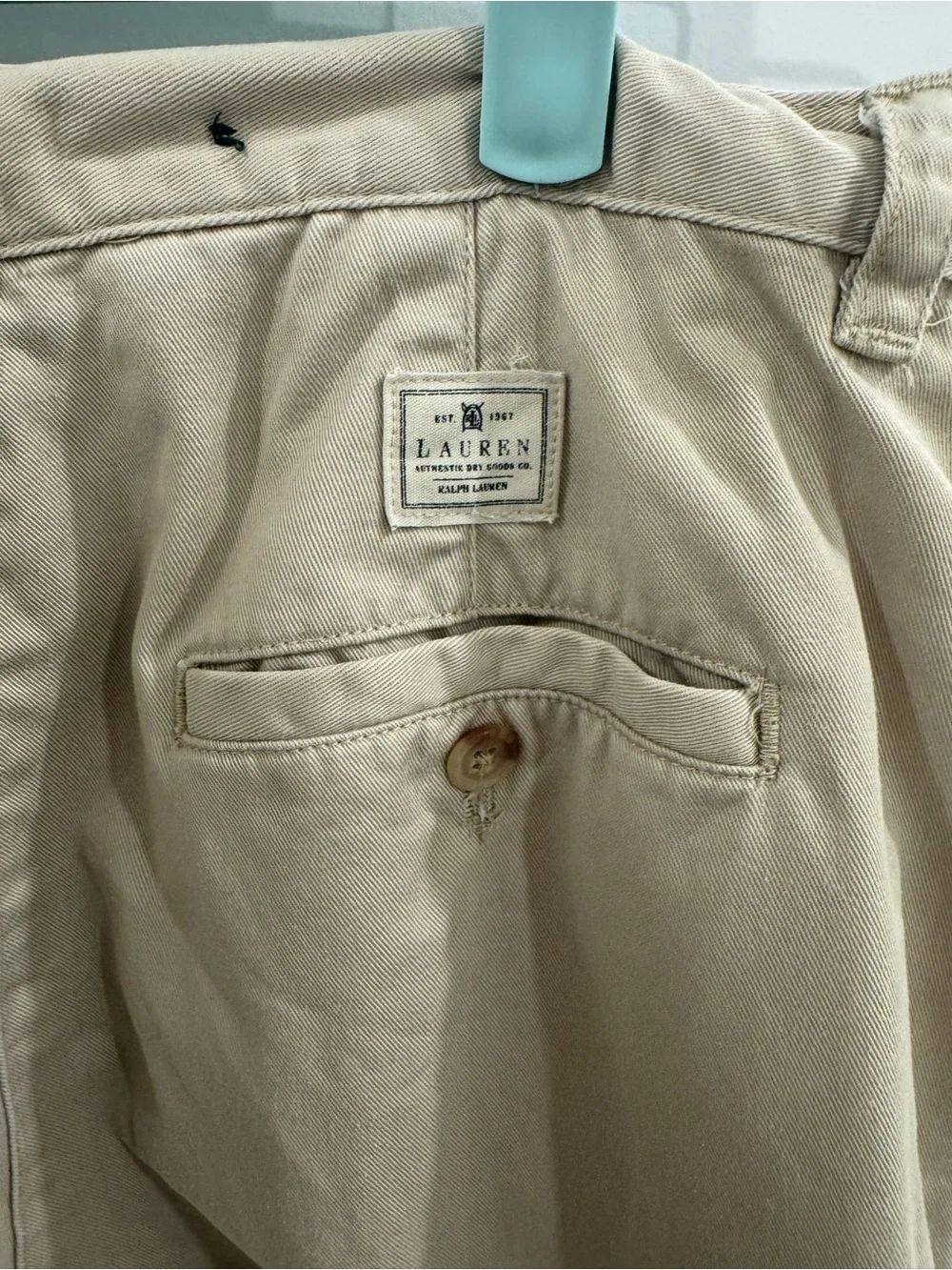 Lauren Ralph Lauren Vintage Beige Pleated Chino Trousers 100%Cotton- Size 14